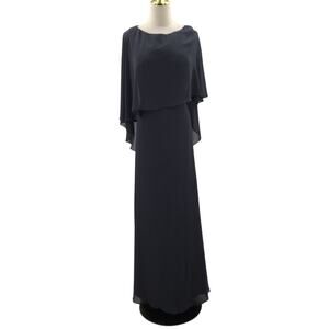 AW BRIDAL 14 1X plus grey Adina mother of bride cocktail maxi dress NEW b58